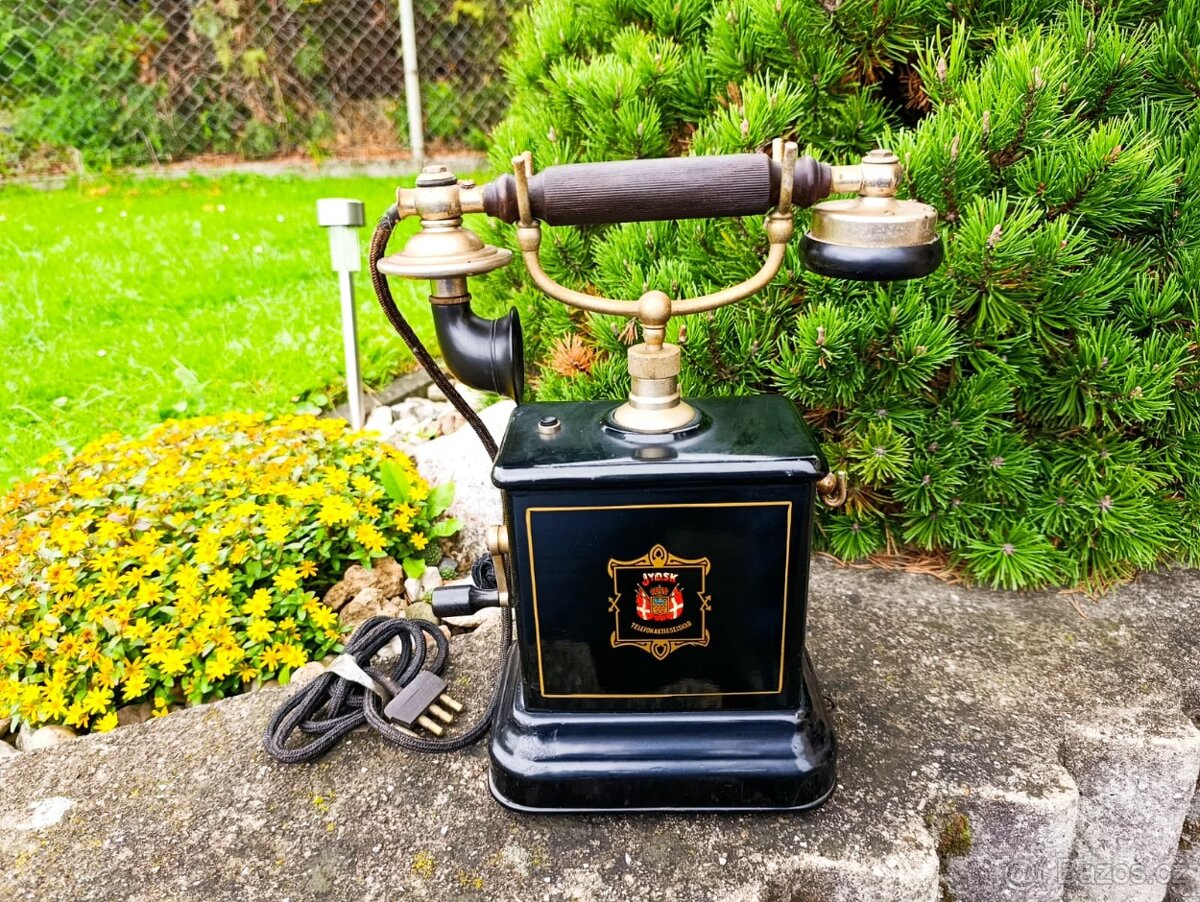 Velmi starý dánský telefon Jydsk, top zachovalý ks do sbírky - 3