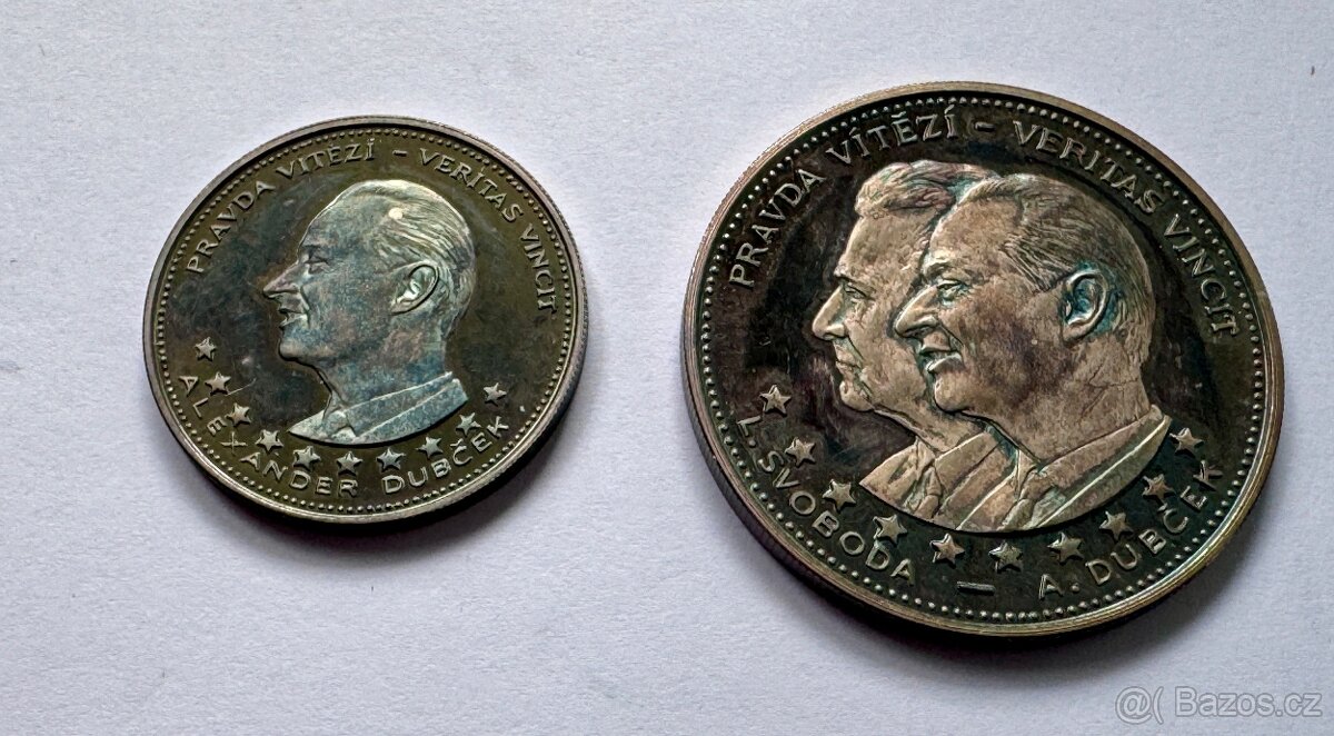 Etue a stříbrné medailí Dubček. Pražské jaro, 1968 - 3