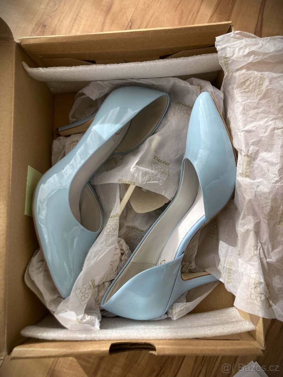 Světle modré dámské lodičky zn. BAŤA, nové, nenošené, vel. 3 - 3
