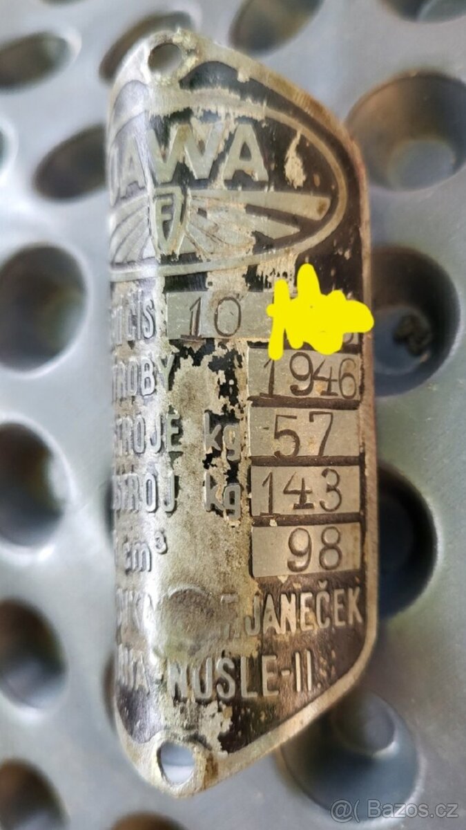 Štítek jawa 100 robot 1946 - 3