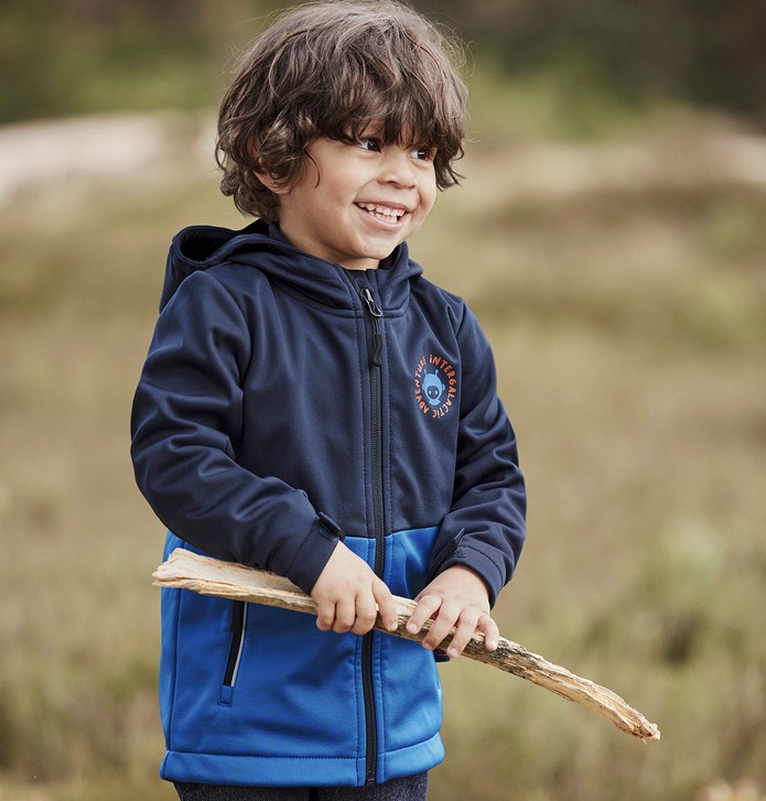 ☘️ SOFTSHELLOVÁ BUNDA modrá s mimozemšťanem vel. 122/128 ☘ - 3