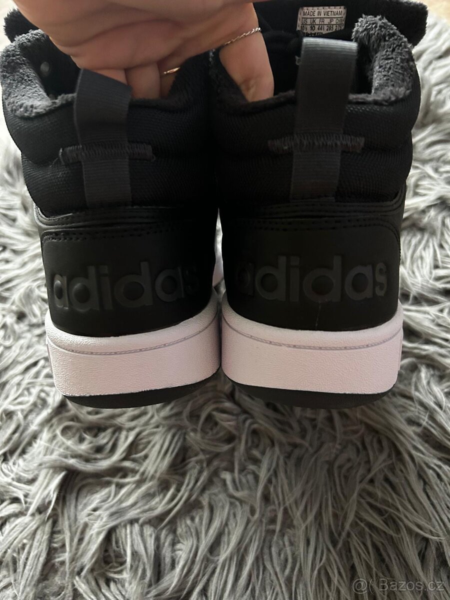 Adidas 44,5 kožené kotníkové černé s kožíškem - 3