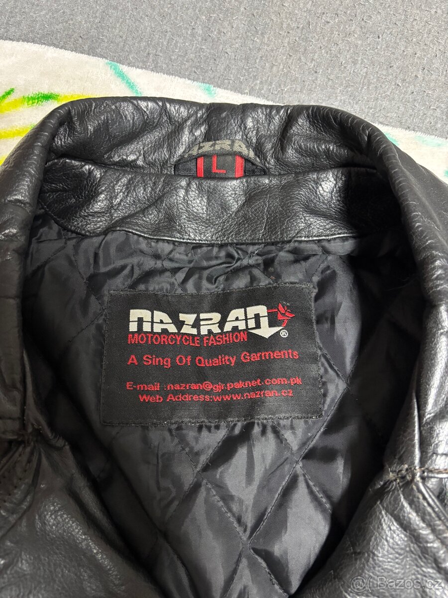 Kožená moto bunda (křivák) NAZRAN vel. L – pravá kůže - 3