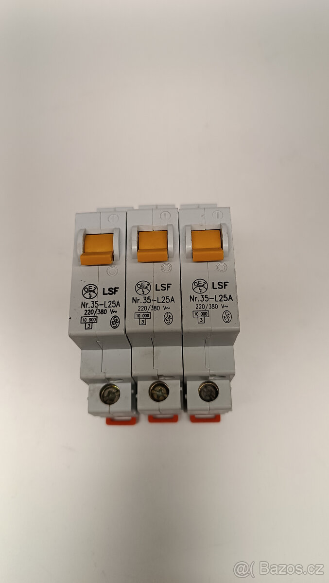 Jističe 25A, 20A, 16A, 10A - 3