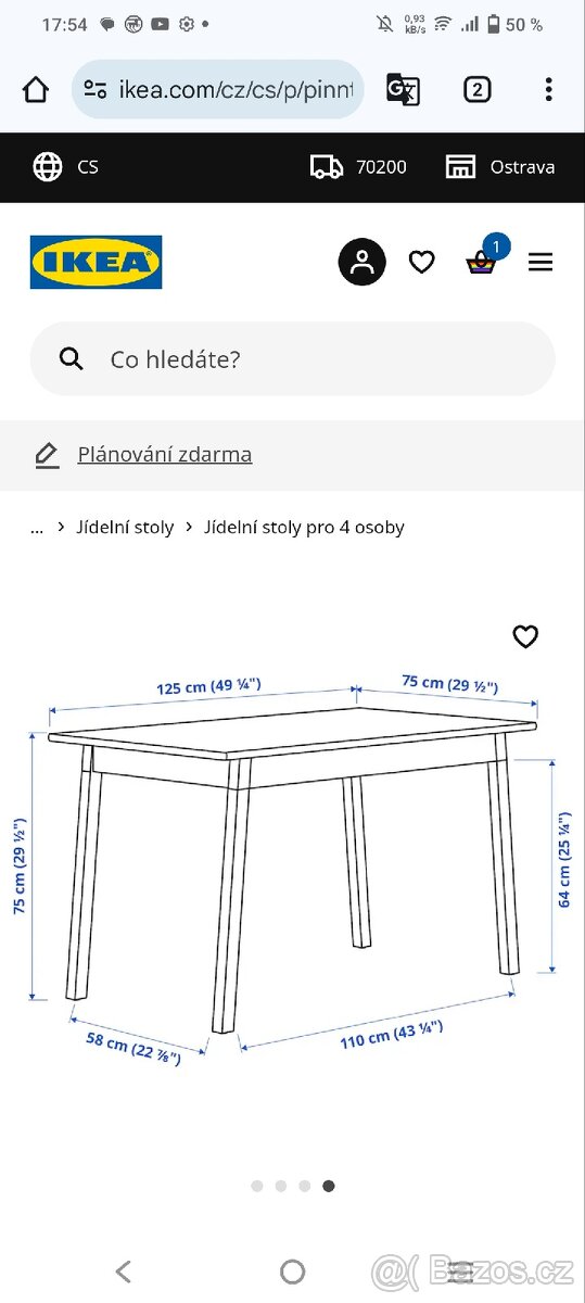 Stolová podnož Ikea Pinntorp - nová - 3
