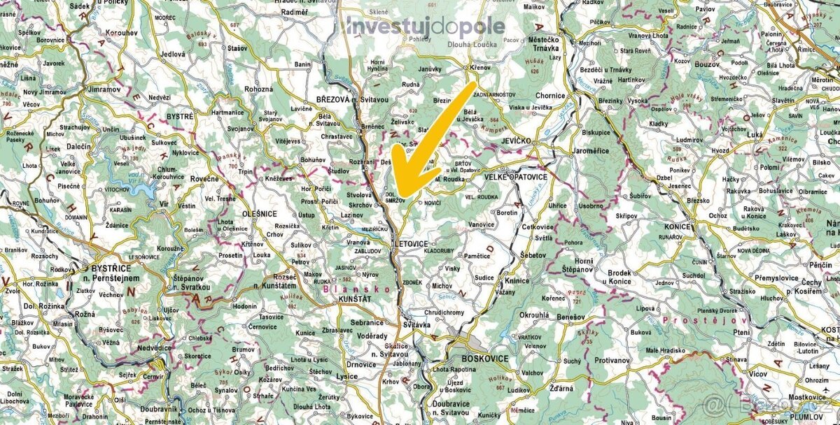 Prodej lesa 4 290 m², Letovice - Slatinka - 3