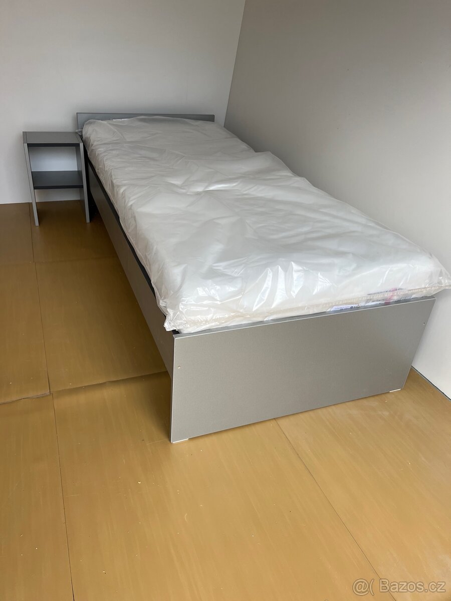 Postel 80x200 cm šedá - 3