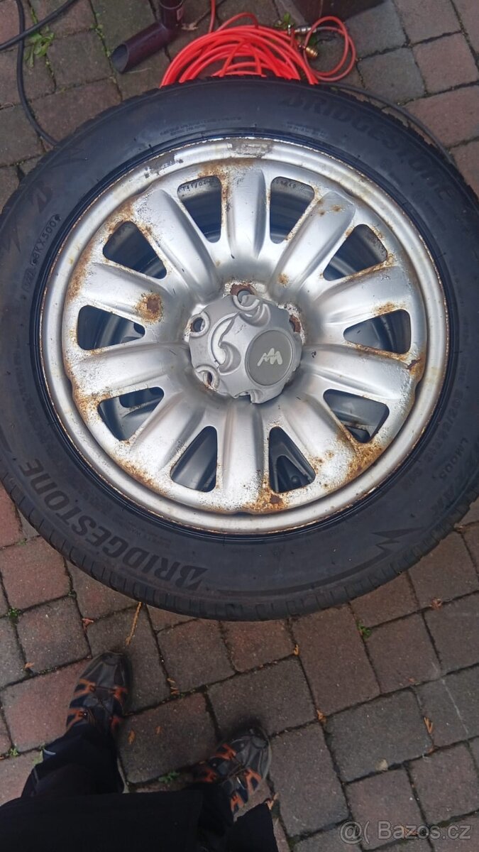 Opel Astra kola 16": plech. disky + zimní pneu - 3
