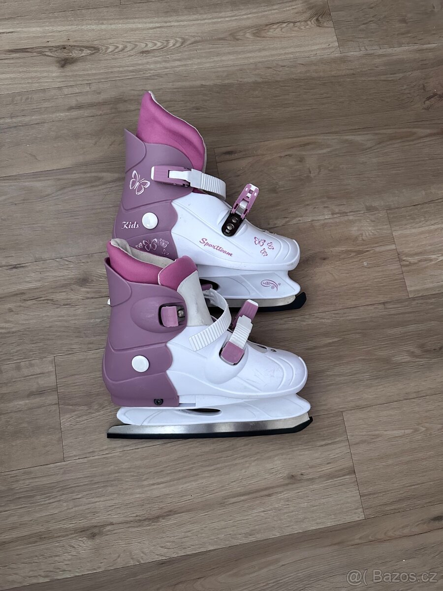 Dětské lední brusle Sportteam Kids (bílo-fialkové, dívčí) - 3