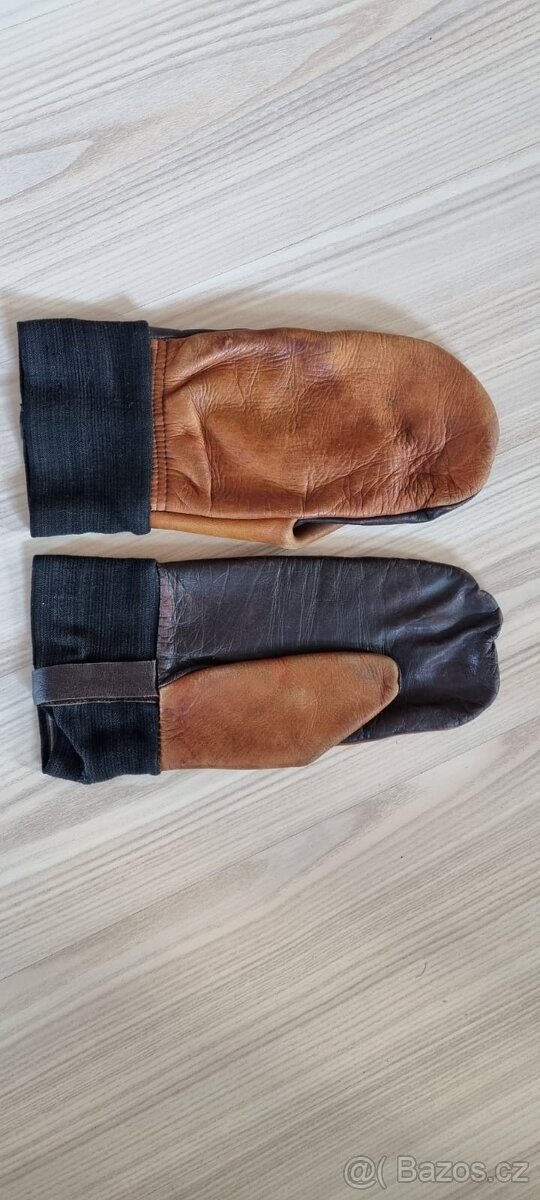 2 pary rukavice panske kozene cerne palcaky hnede - 3