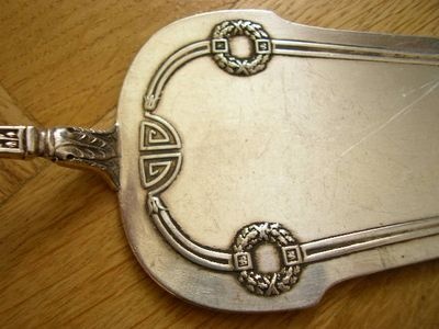 Secesní stříbrná dezertní lopatka, stříbro ryzosti 800/1000 - 3