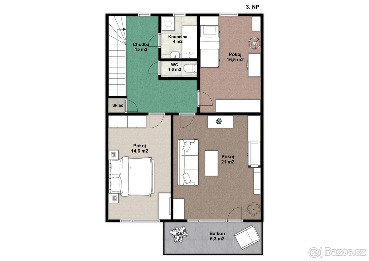 Prodej domu s terasou, garáží S výhledem na Lysou horu. - 3