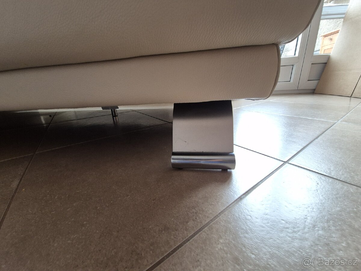 Kožená krémová sedačka - 3