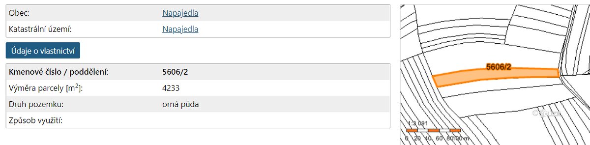 Prodej celého pozemku Hrubé Jeřábí 4233 m² - 3