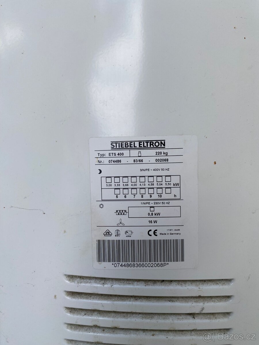 Akumulační kamna Stiebel Eltron ETS 400 – 5,5 kW, 220 kg, pe - 3