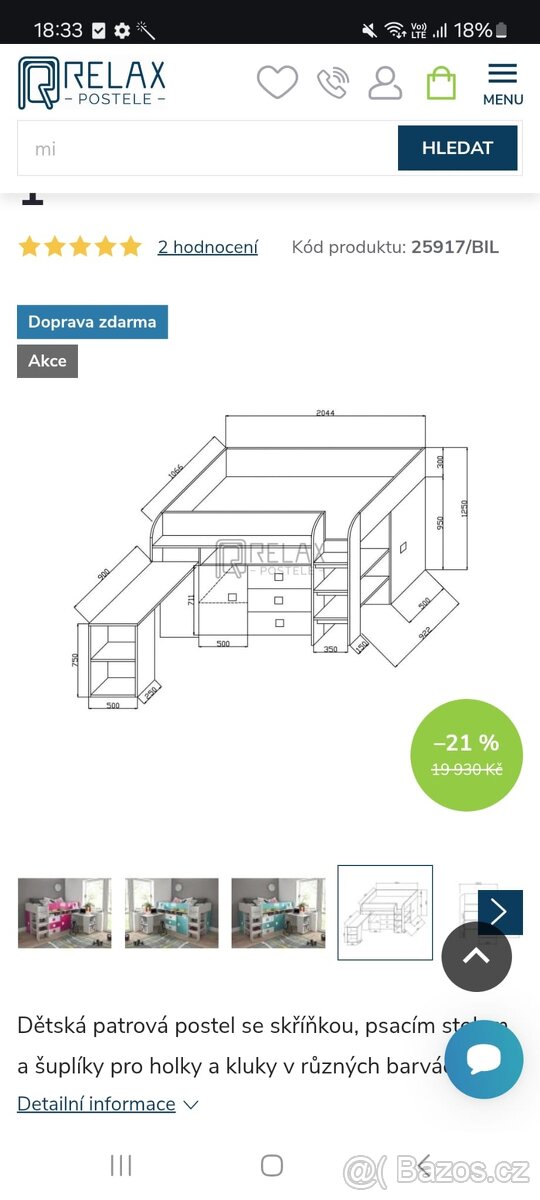 prodám dětskou patrovou postel - 3
