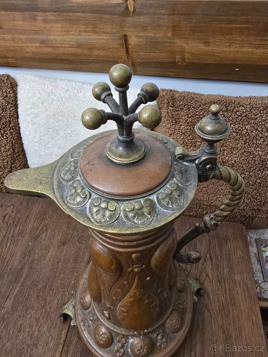 Velký starožitný obřadní džban / Konev- Bronz 18.stol - 3