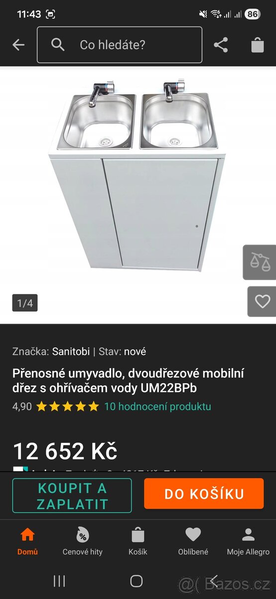 Přenosné umyvadlo, dvoudřezové mobilní dřez s ohřívačem vody - 3