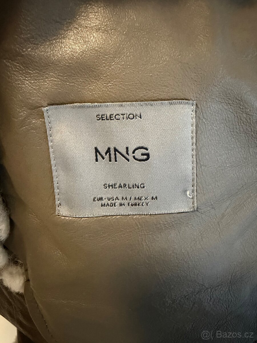 Pánská kožená shearling bunda Mango - 3