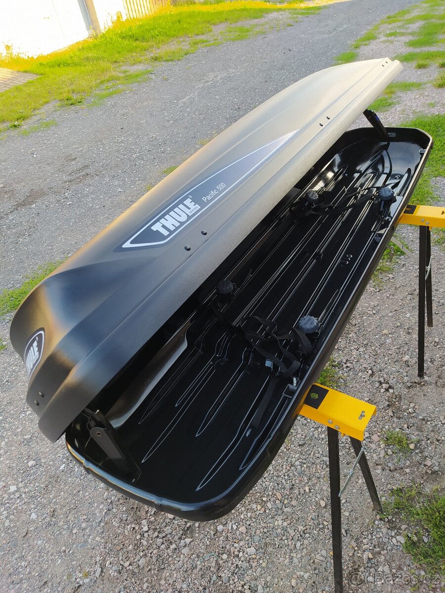 THULE PACIFIC 500 ČERNÝ MATNÝ,STŘEŠNÍ BOX,RAKEV,TOP STAV - 3