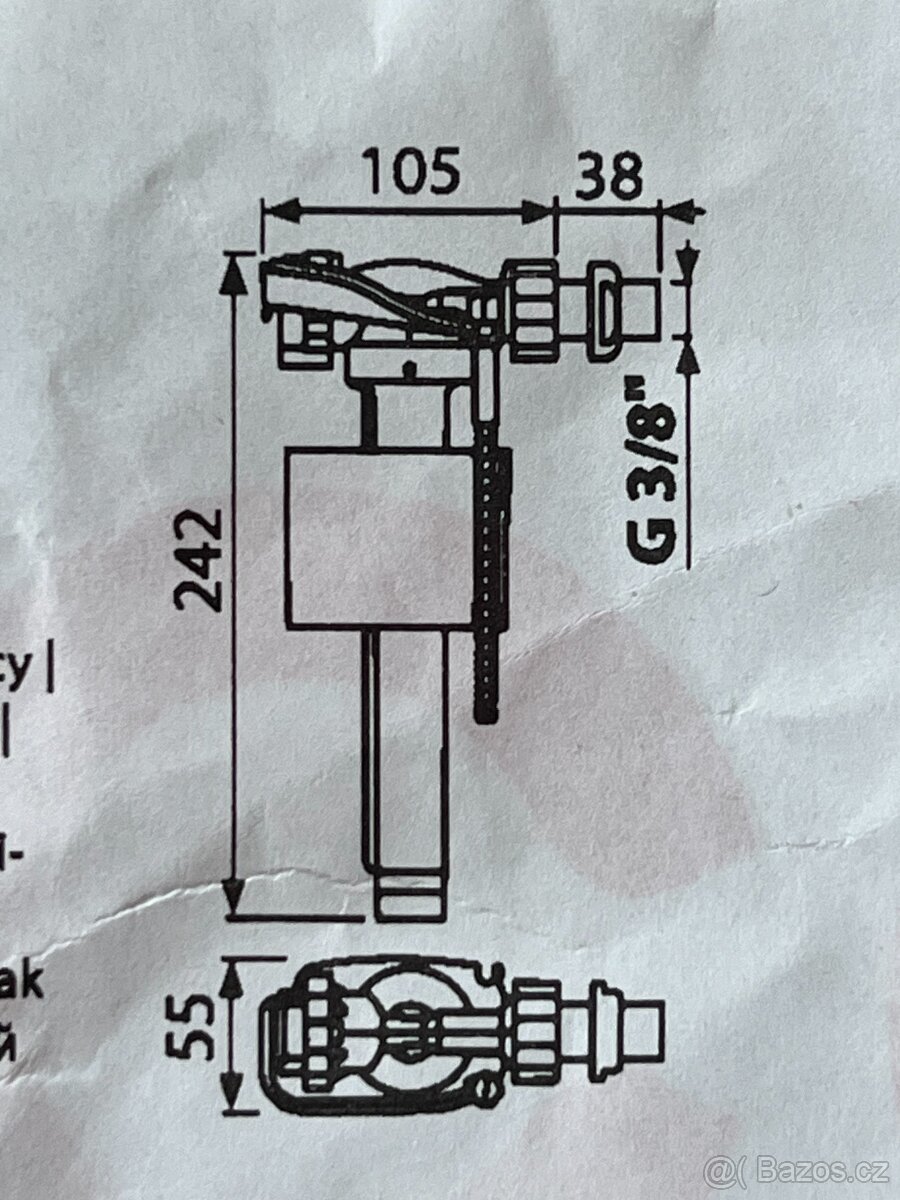 Napouštěcí ventil 3/8" - 3