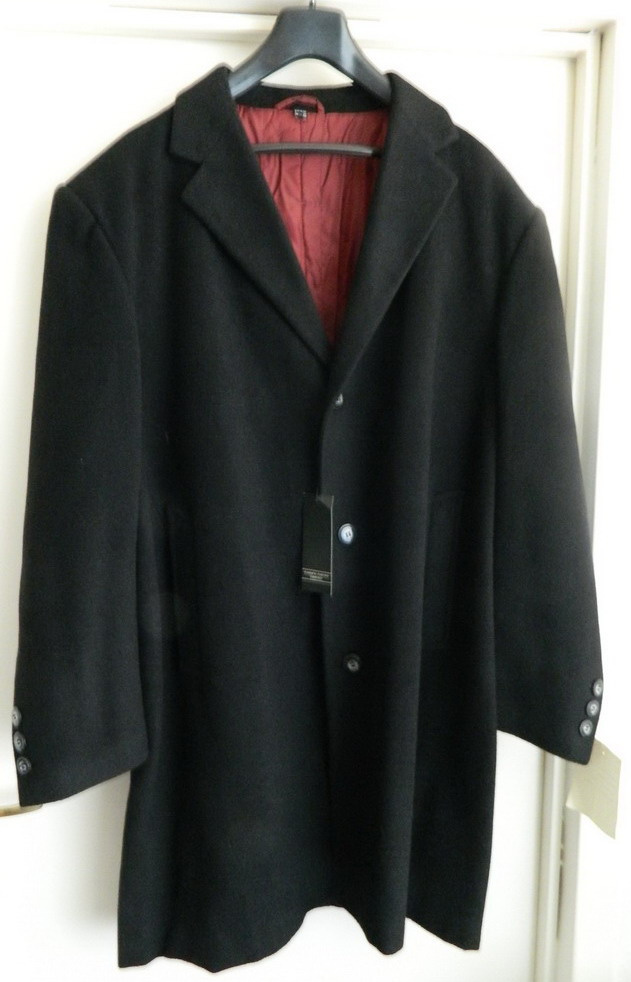 Prodám: černý pánský zimní kabát. Nový, nenošený, vel. 54 - 3