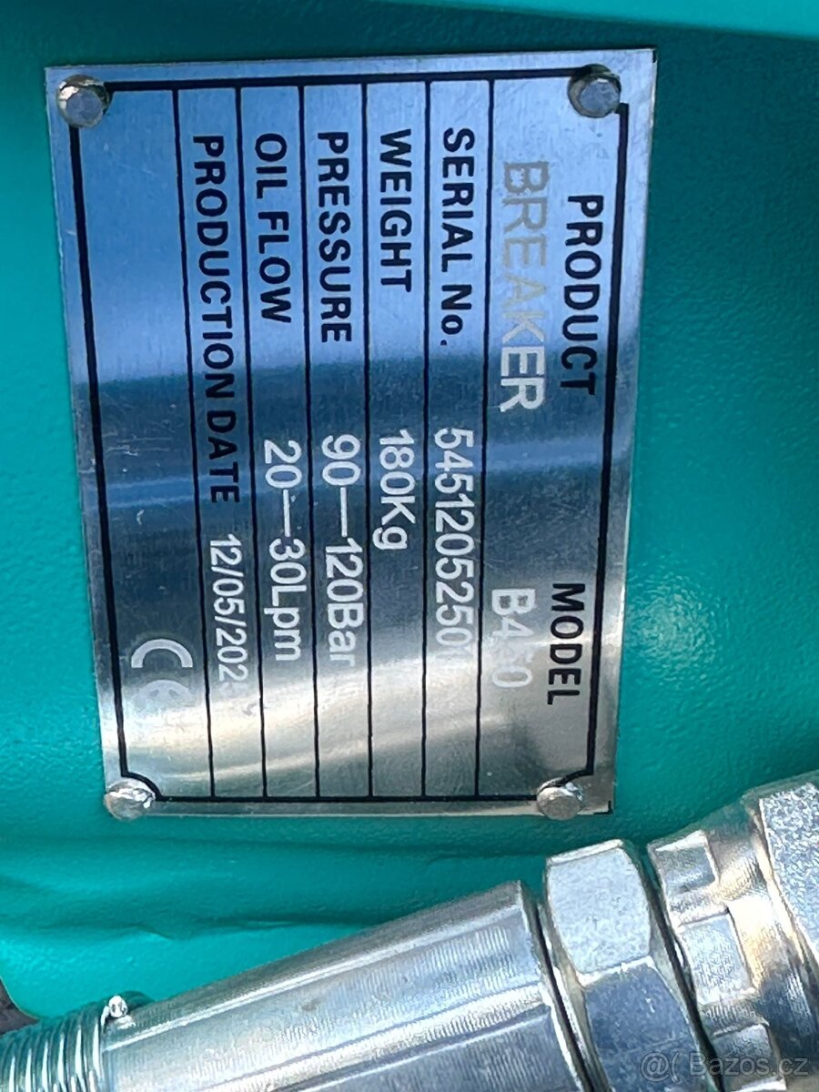 Hydraulické bourací kladivo s MS03 adaptérem-B450 1,2-3t - 3