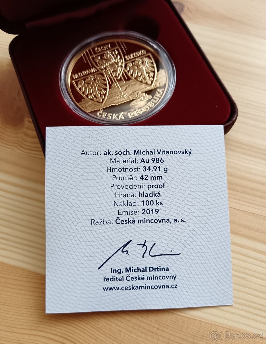 Zlatá mince 10 Dukát Česká Republika 2019 ČM Proof - 3