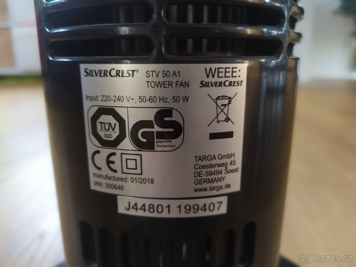 Sloupový ventilátor Silvercrest STV 50 A1 - černý - 3