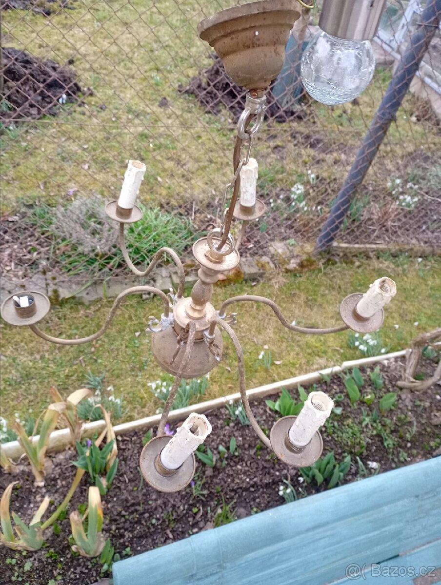 Starý Mosazný Lustr - 3