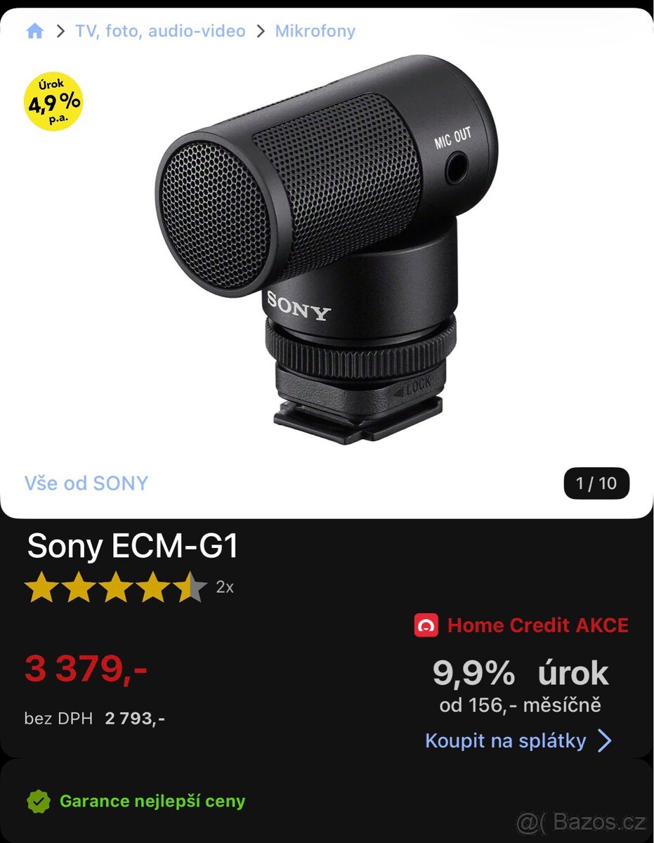 Mikrofon Sony ECM-G1 - 3