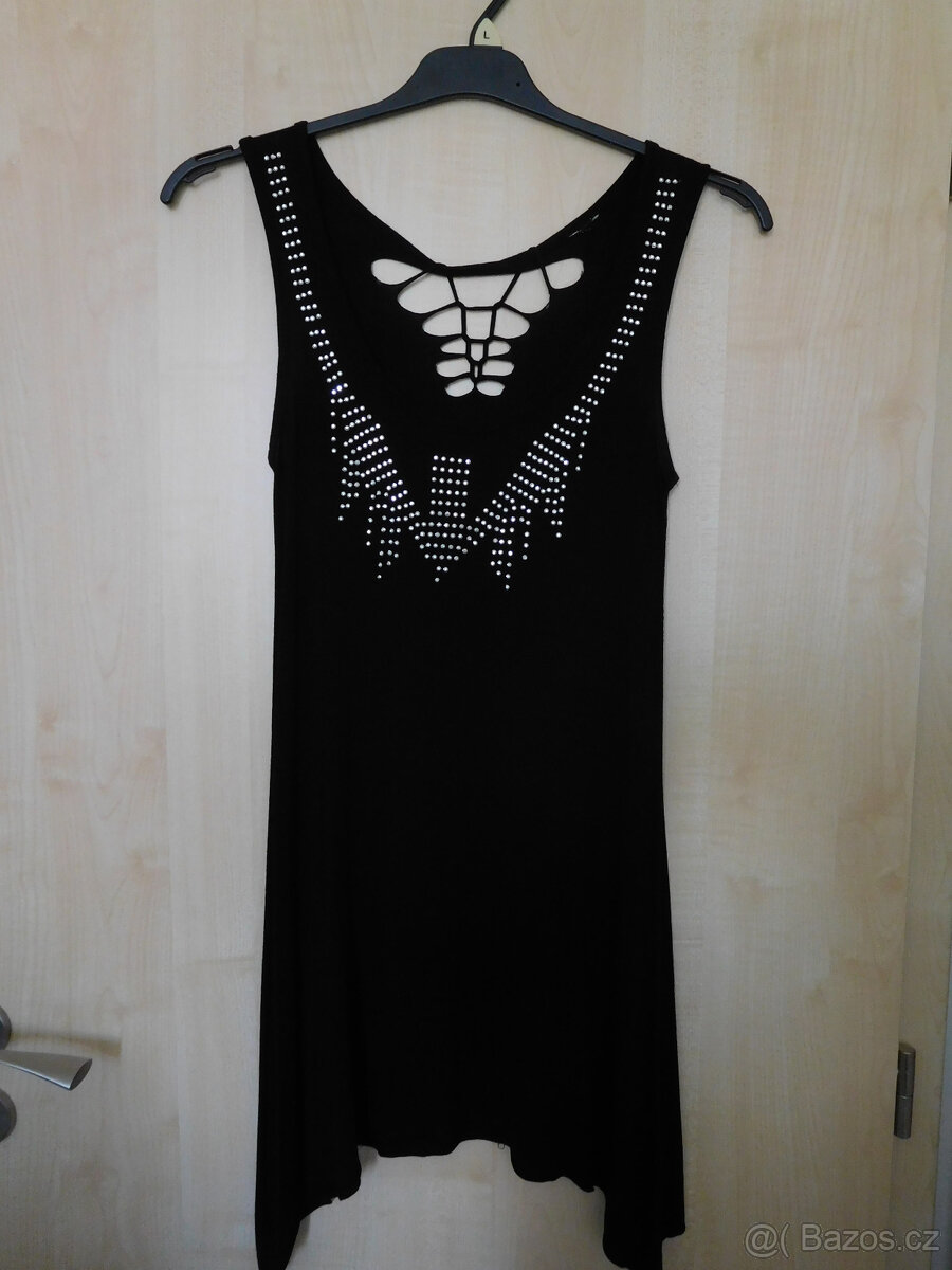 Letní lněná halena, černý top, šaty - 3