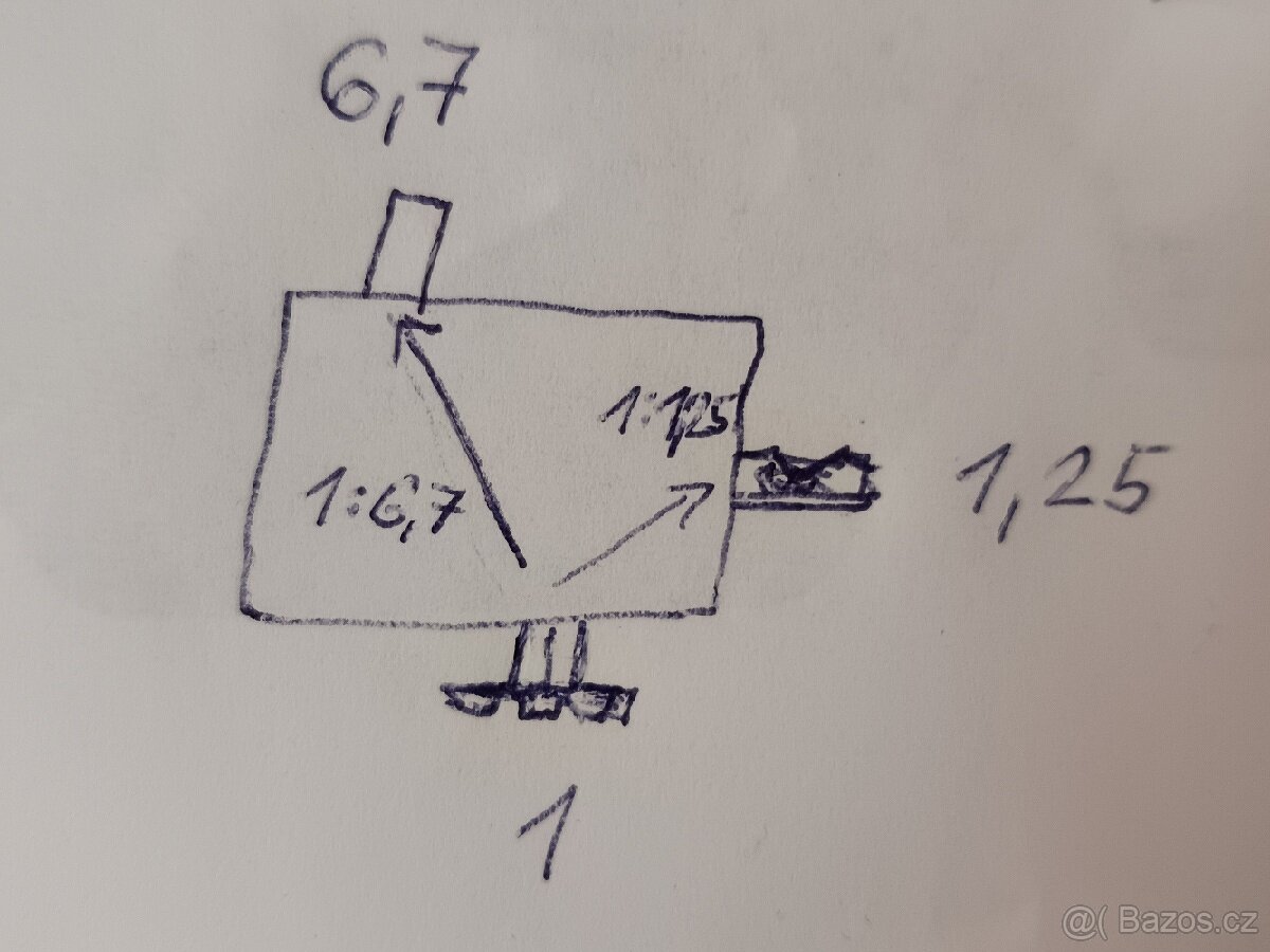 Úhlová převodovka 1:1,25 a 6,7 - 3
