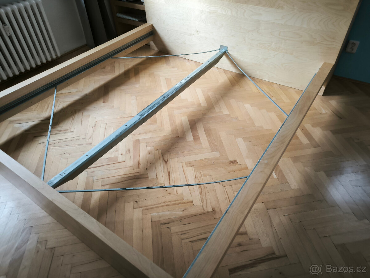 IKEA MALM 180x200 + výsuvný díl za čelo + polohovací rošty - 3