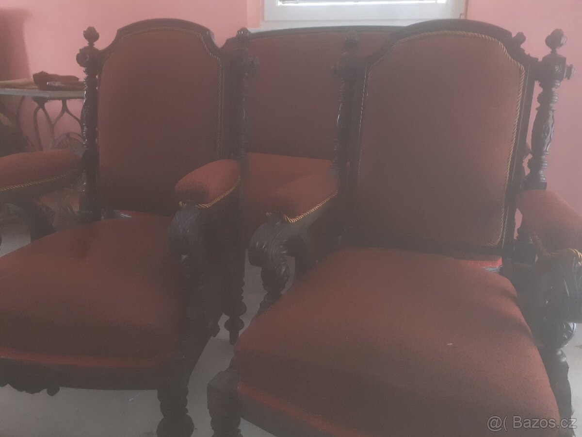 Starožitna sofa 2 křesla II - 3
