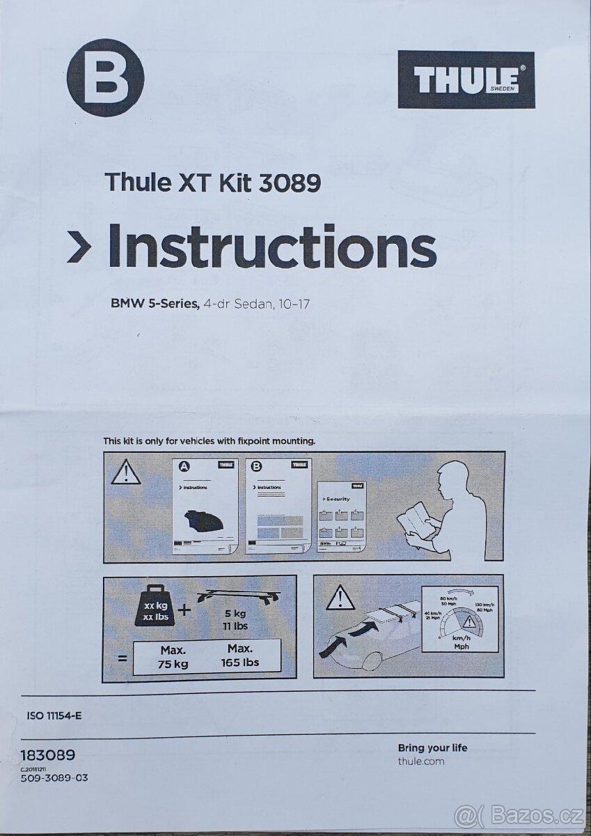 Kit Thule 3089 - BMW 5 F10 Sedan 10-17 - 3