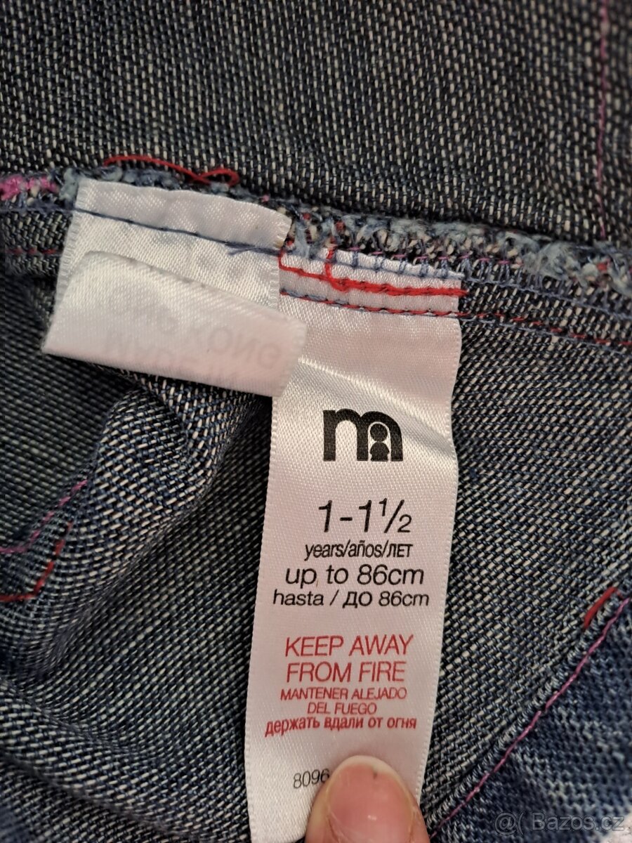 Riflová sukně s laclem, vel. 1-1,5 roku - 3