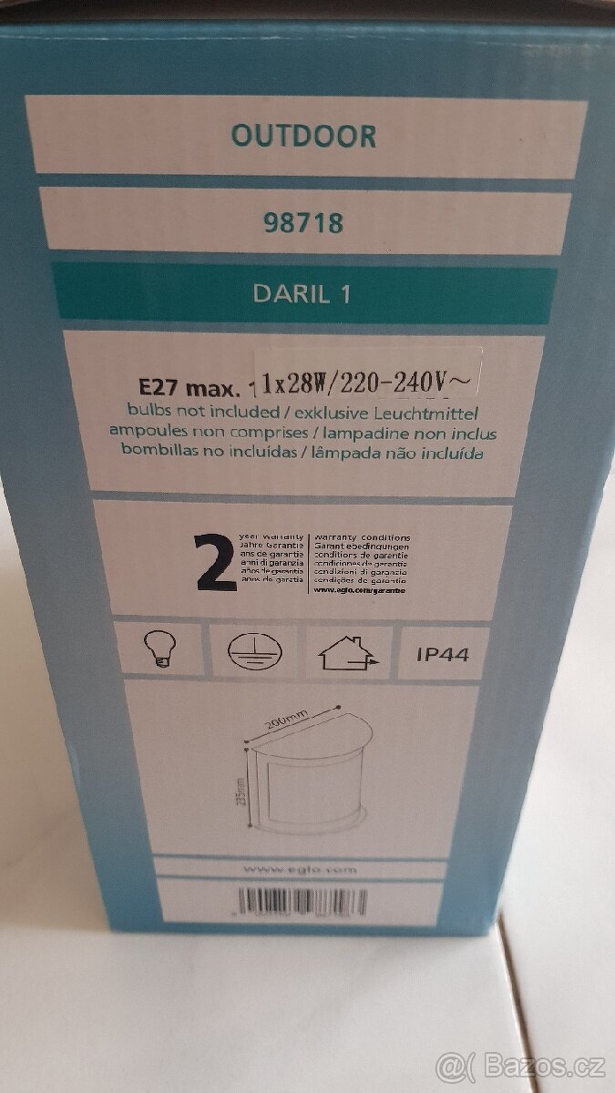 Venkovní nástěnné svítidlo DARIL 1 – EGLO 98718
- 3