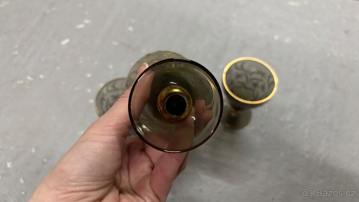 Zdobené skleničky zlaté - 3