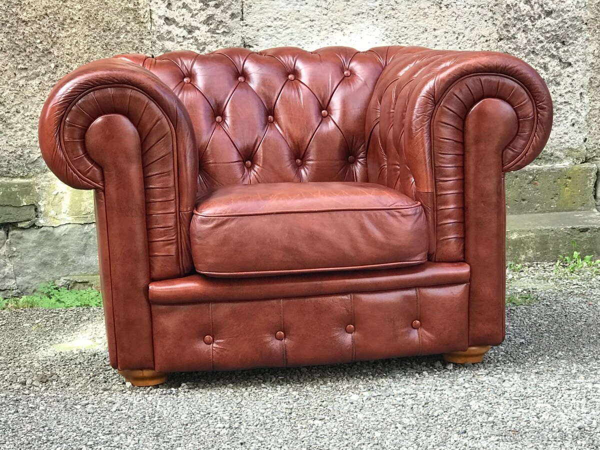 Chesterfield Jednosed Velice zachovalý stav - 3