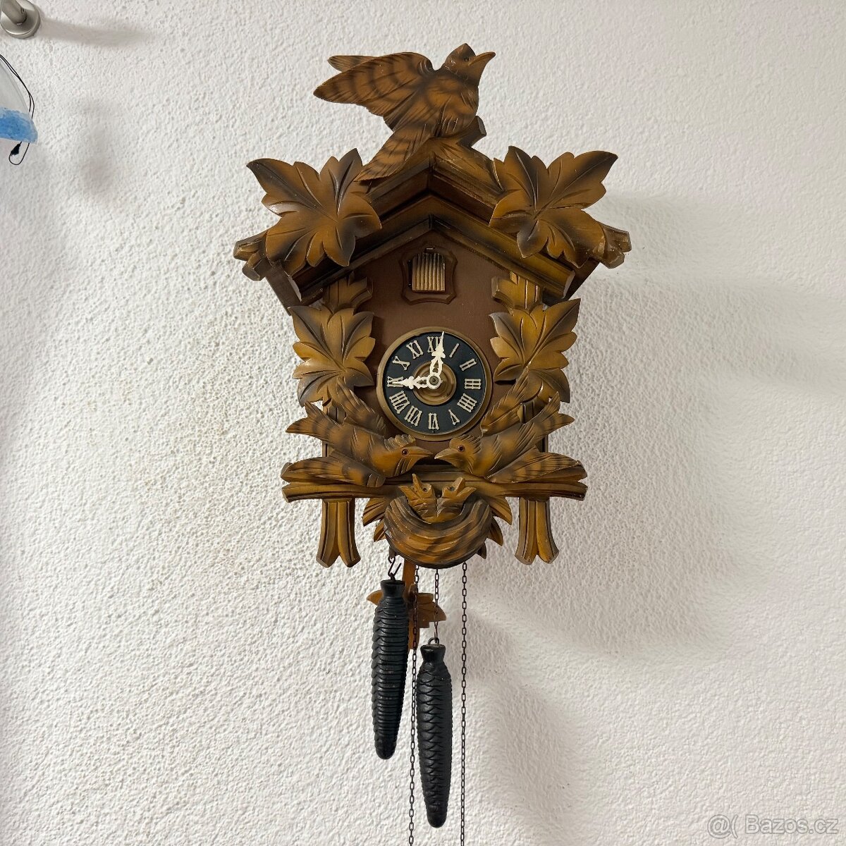 Staré dřevěné unikátní kukačky vyřezávané plně funkční - 3