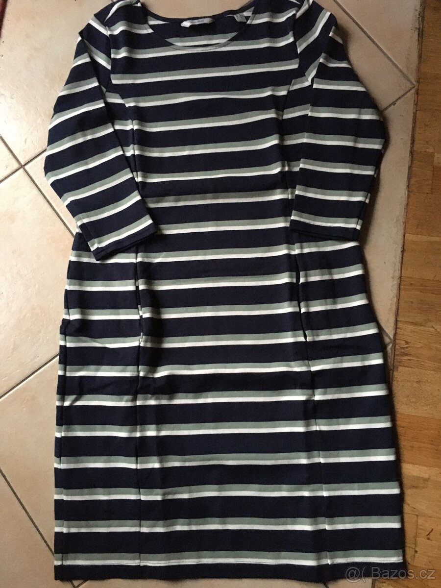 Šaty proužkované 3/4 rukáv velikost 36/38, Tchibo - 3