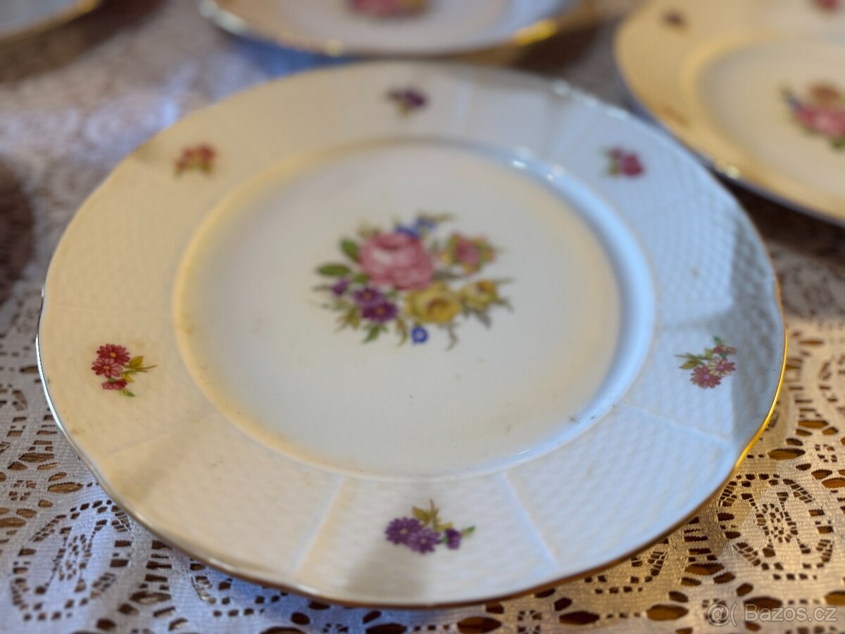 Velký Vintage Set Dezertních Talířů TK Thun Czechoslovakia - 3