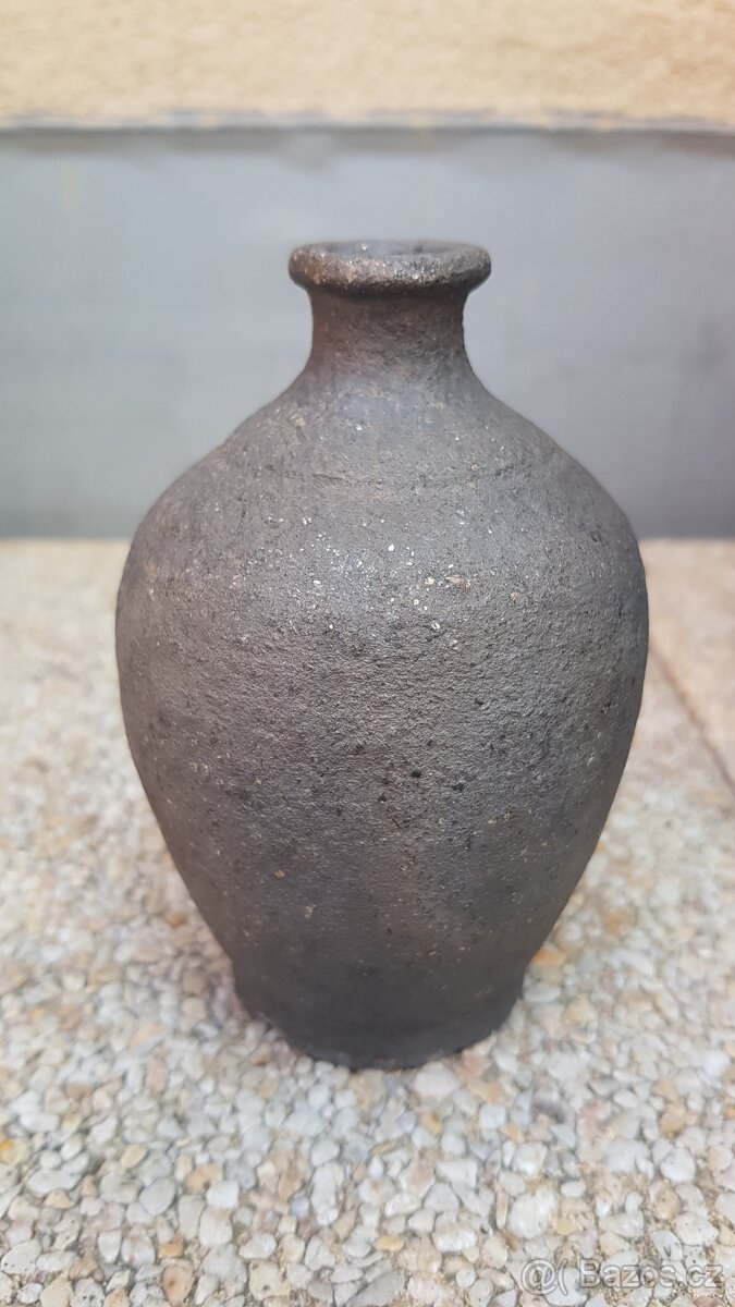 Stará hliněná váza 12cm - 3