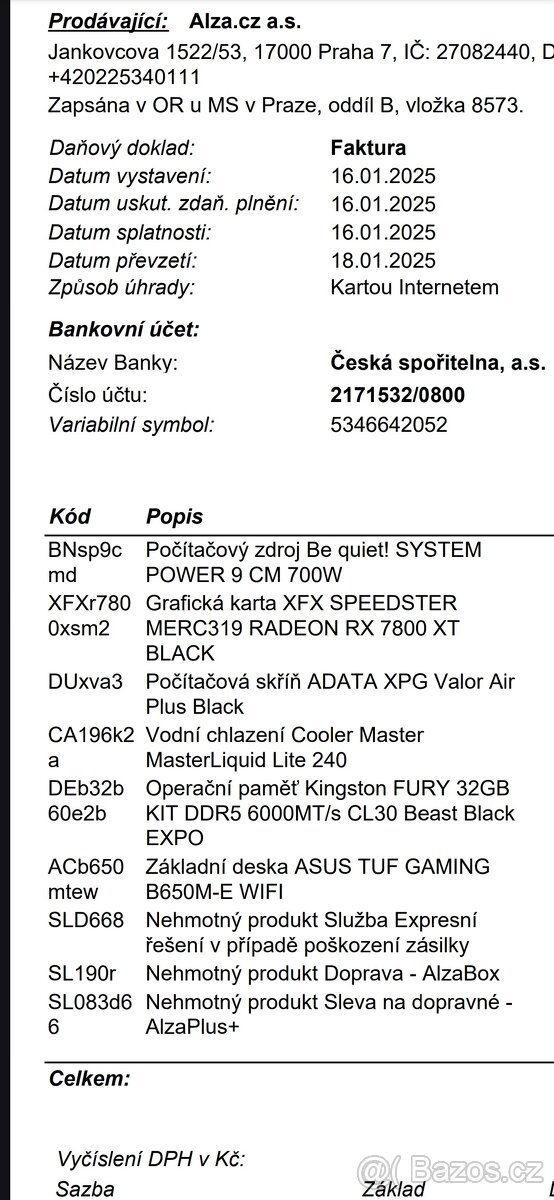Herni grafická karta AMD FX 7800 XT 16GB XFX - 3