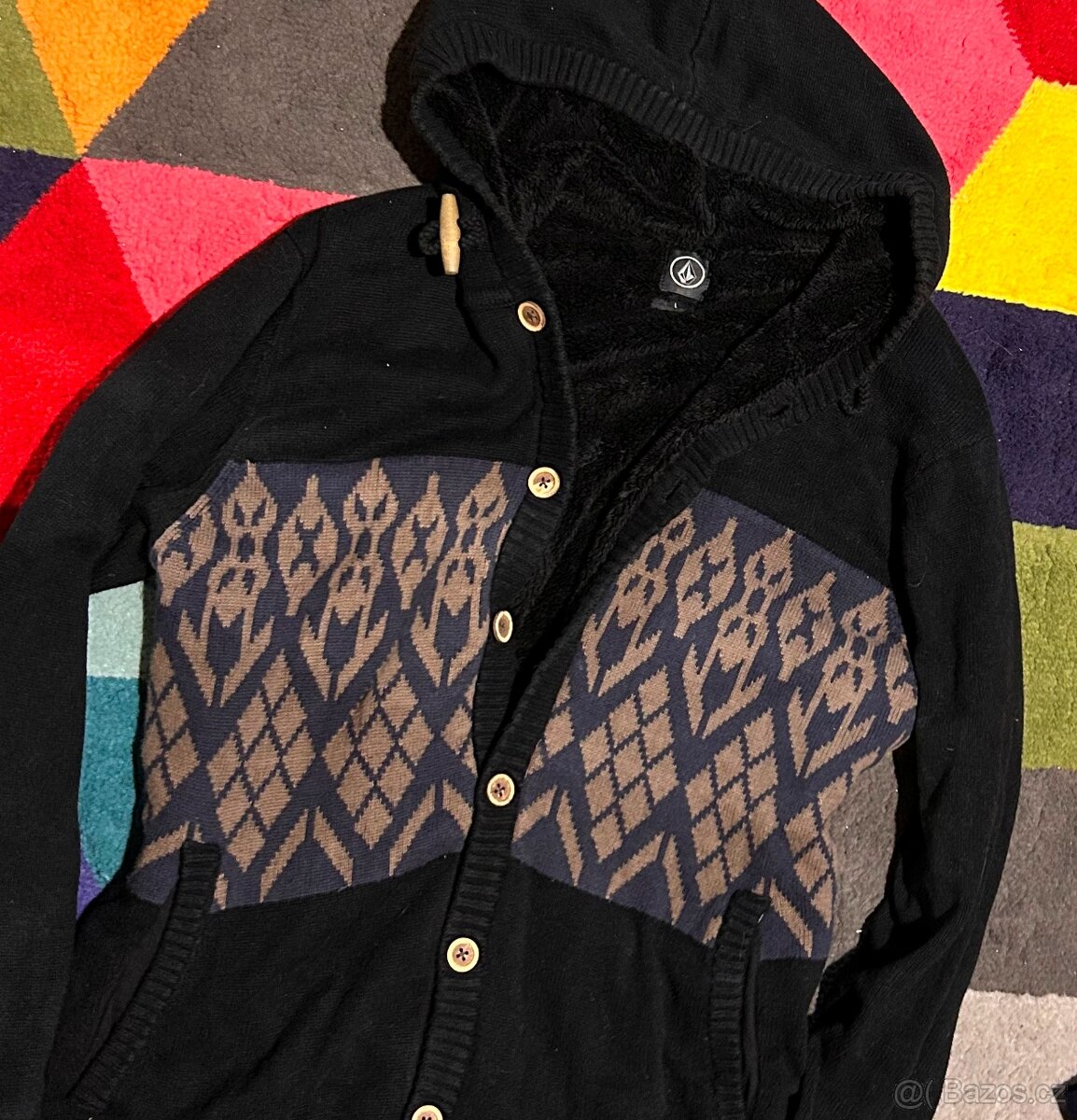 VOLCOM VELMI TEPLÁ PÁNSKÁ BUNDA-SVETR S KOŽEŠINOU L(L-XL) - 3