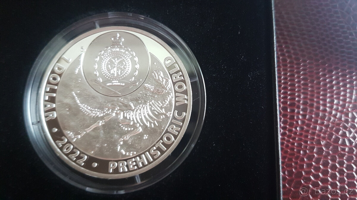 Stříbrná mince Pravěký svět - Pachycephalosaurus proof (2022 - 3