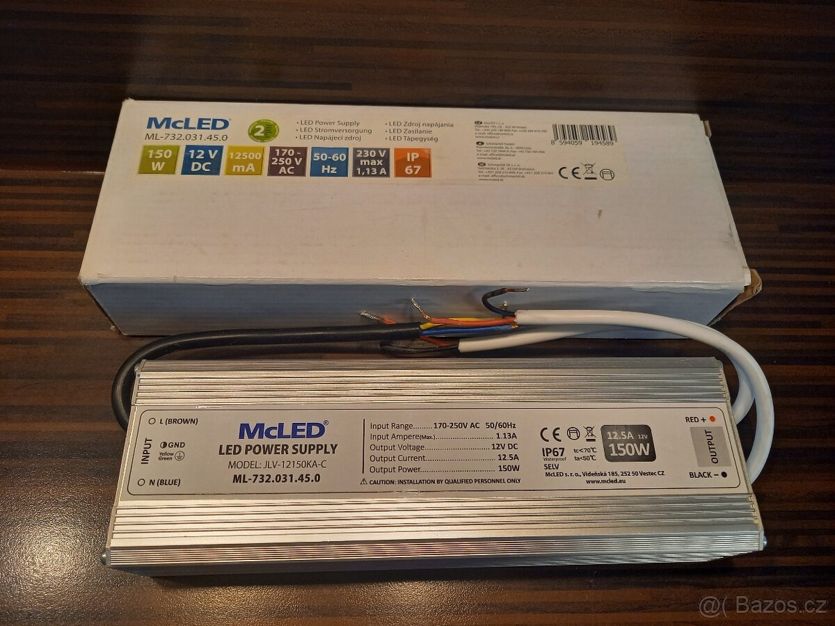 McLED napájecí zdroj pro led pásky12V 150w - 3