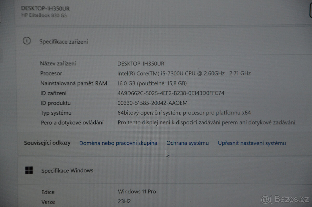 HP EliteBook 830 G5 i5/16GB/SSD 512GB/záruka - 3