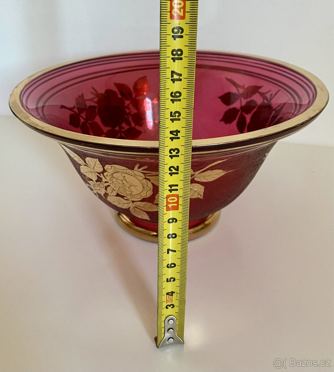 Starožitná mísa se zlatými růžemi - 3